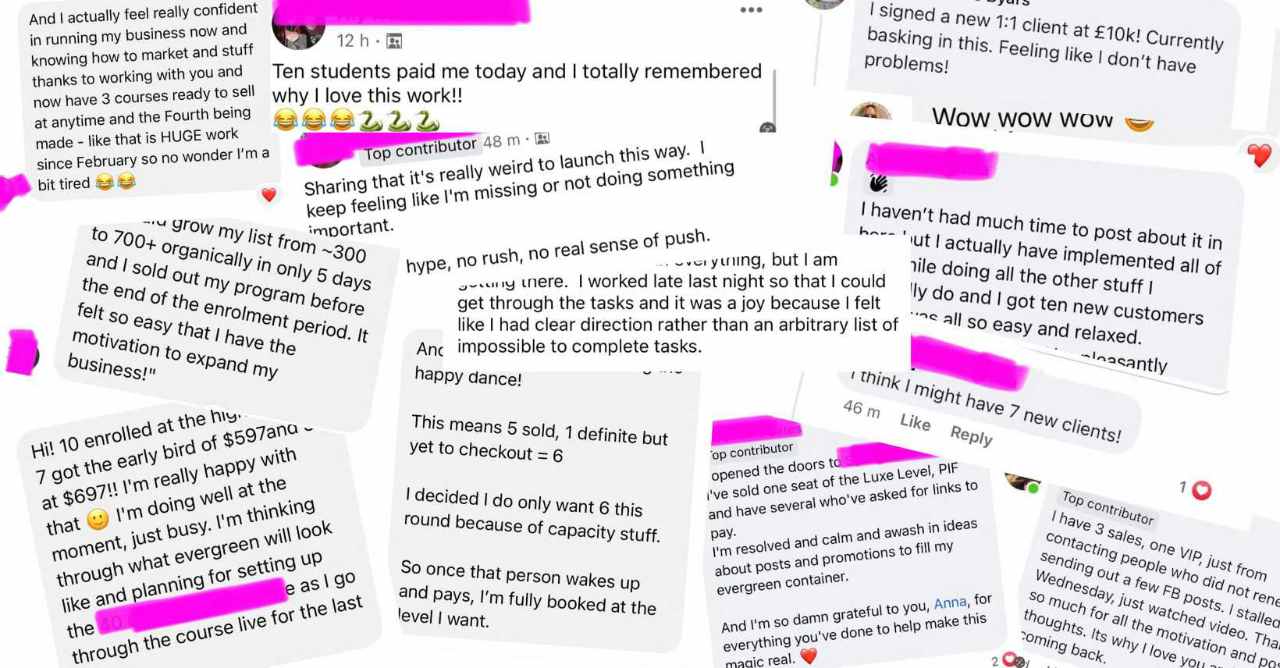Wall of testimonials